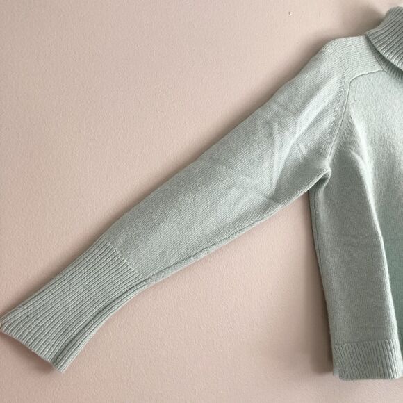 J. Crew Womens Wool Cashmere Long Sleeve Turtleneck Sweater Size XL Mint Green - Picture 3 of 7